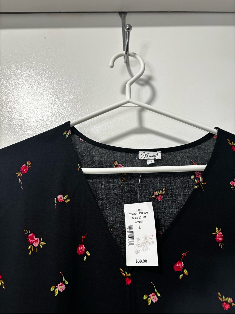 Kismet Black Tie-Front Floral Blouse - Picture 4 of 9